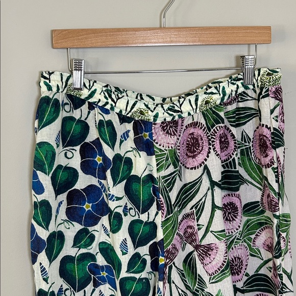 🌴Anthropologie Floral Wide-Leg Pants in Blue, Green, Pink - Picture 9 of 16